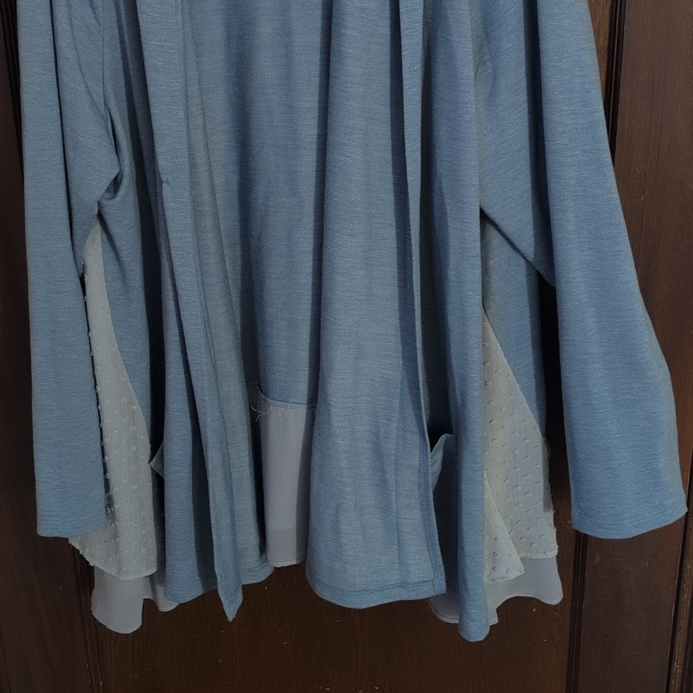 LOGO Lounge Blue Open Cardigan Size 2X - Picture 4 of 7